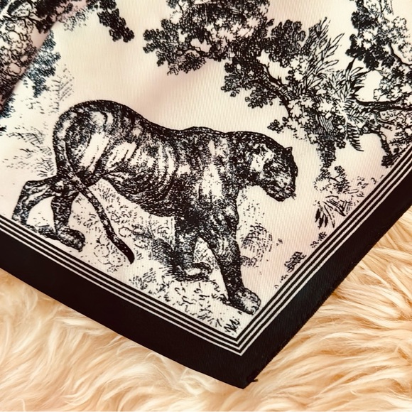 Navy and Cream Toile Print Dickey Collar with Bow Tie Closure - Picture 2 of 13